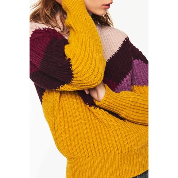 ba&sh Orlando Sweater Wool Blend Mockneck Chunky Knit Size Large - Picture 6 of 11